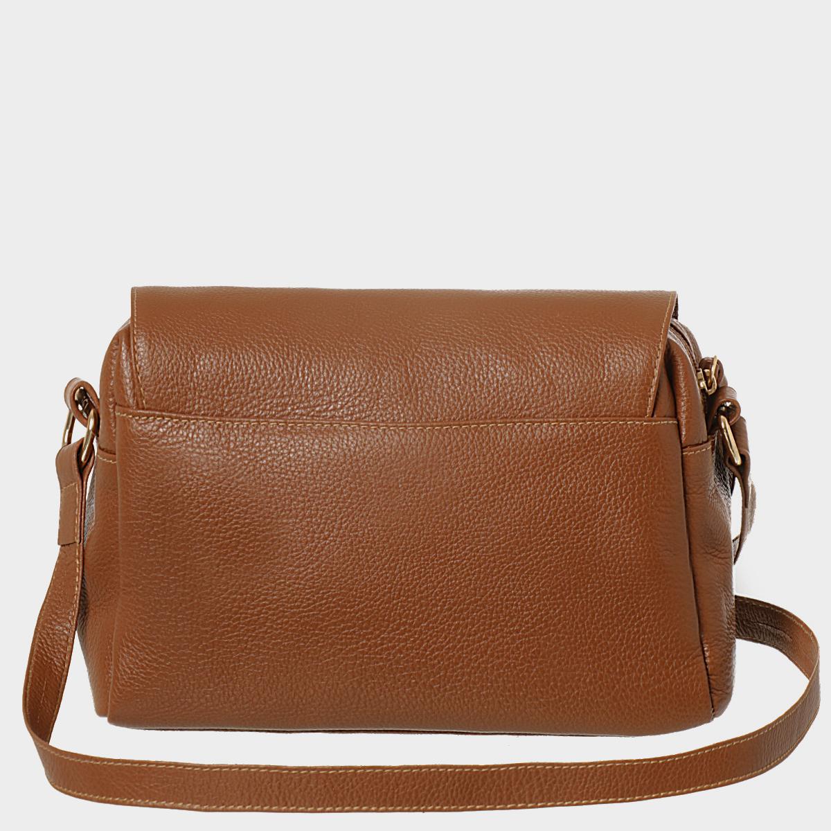 Bolsa Tiracolo Chocolate Em Couro