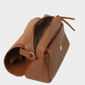 Bolsa Tiracolo Chocolate Em Couro