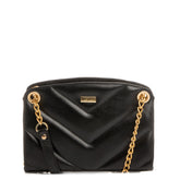 Bolsa Couro Preta Matelassê