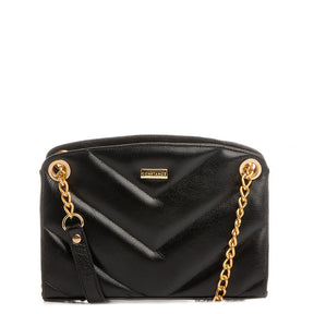 Bolsa Couro Preta Matelassê