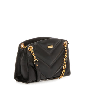 Bolsa Couro Preta Matelassê