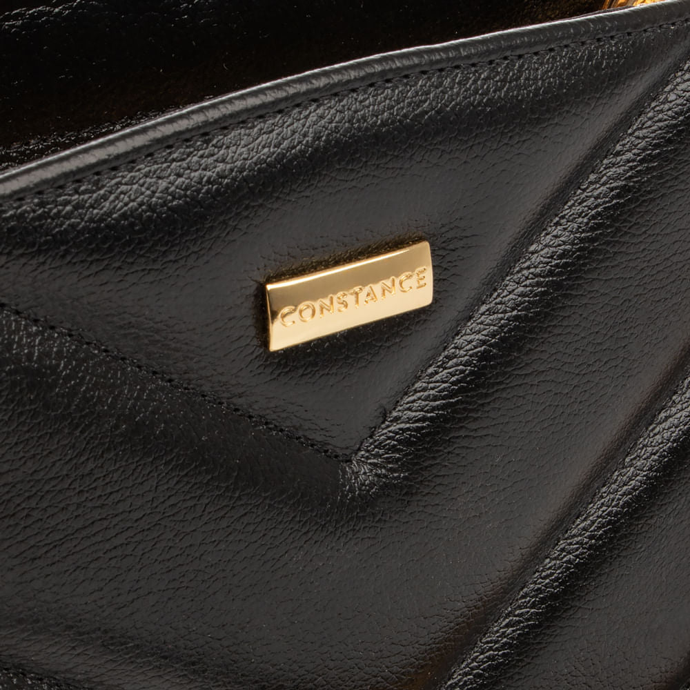 Bolsa Couro Preta Matelassê