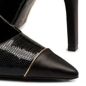 Scarpin Slingback Preto Verniz